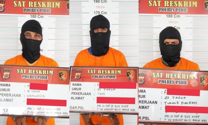 Tigas tersangka penembak BAIS Pidie